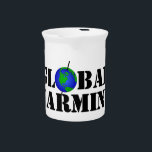Global Warming Pitcher<br><div class="desc">Global Warming design is a customizable one, with an image of Earth. This design is also available in more products. This design can be bought to celebrate Earth Day or any other day.</div>