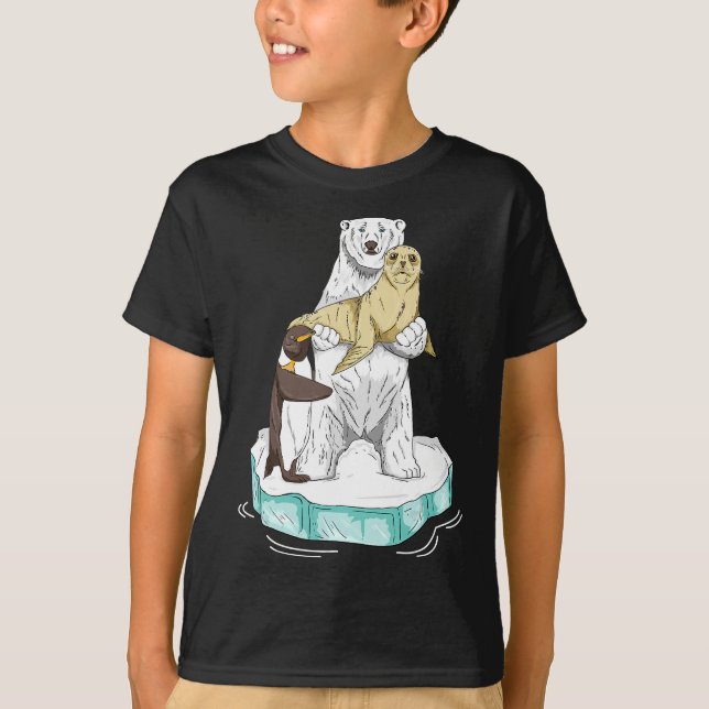 Global Warming Polar Bear Climate Change Awareness T-Shirt (Front)