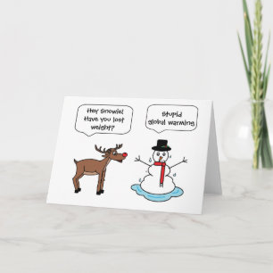 global warming snowman holiday card