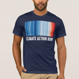 Global Warming Stripes Climate Action NOW! T-Shirt
