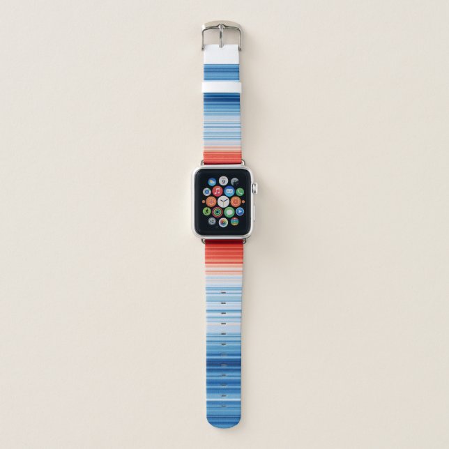 Global Warming Stripes Climate Change Crisis Earth Apple Watch Band (Front)