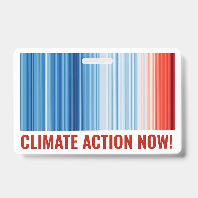 Global Warming Stripes Climate Change Crisis Earth Badge (Front)