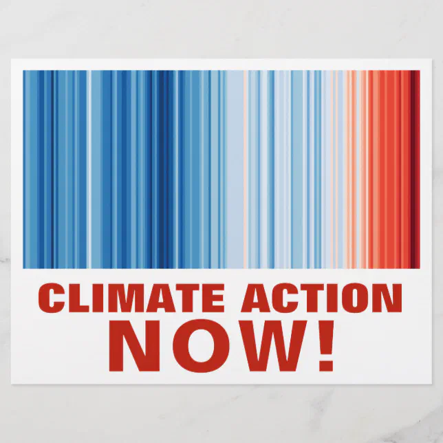 Global Warming Stripes Climate Change Crisis Earth Flyer | Zazzle