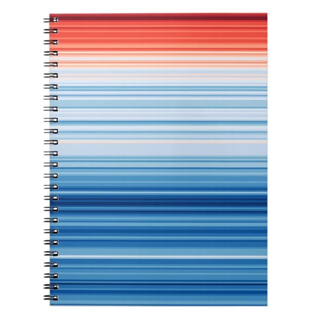 Global Warming Stripes Climate Change Crisis Earth Notebook (Front)