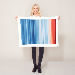 Global Warming Stripes Climate Change Environment Fleece Blanket