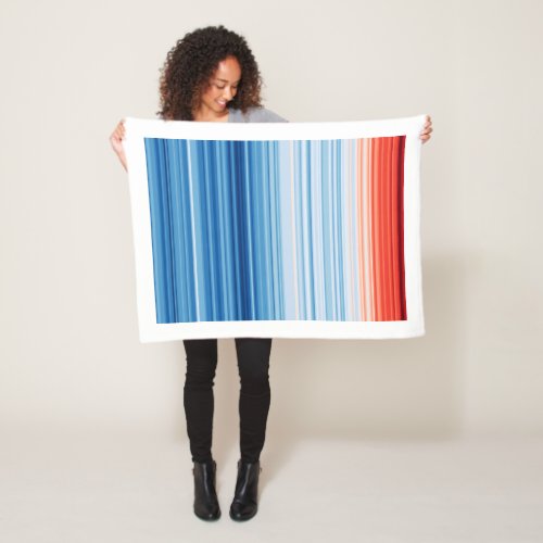 Global Warming Stripes Climate Change Environment Fleece Blanket