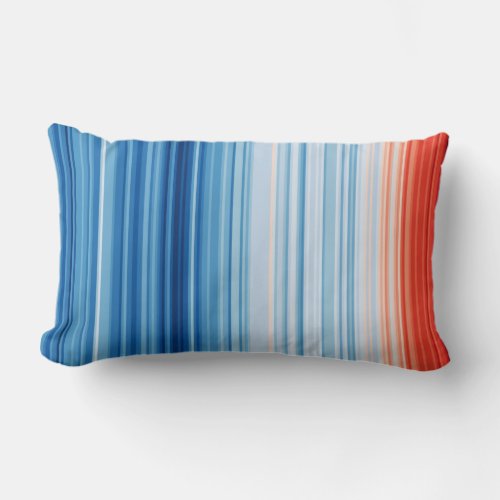 Global Warming Stripes Climate Change Environment Lumbar Pillow