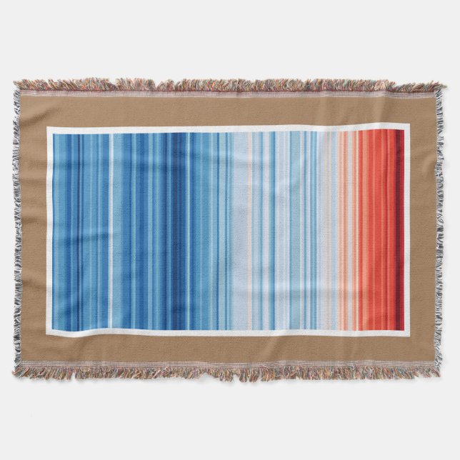 Global Warming Stripes Climate Change Environment Throw Blanket (Front)