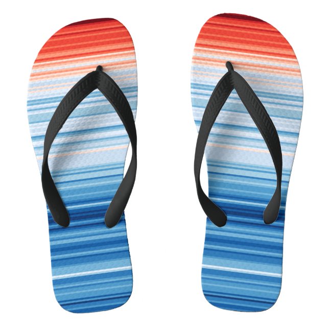 Global Warming Stripes Climate Change Flip Flops (Footbed)