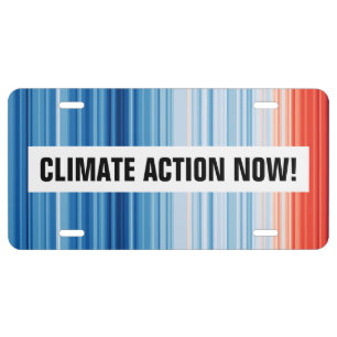 Global Warming Stripes Climate Change Sea Levels License Plate