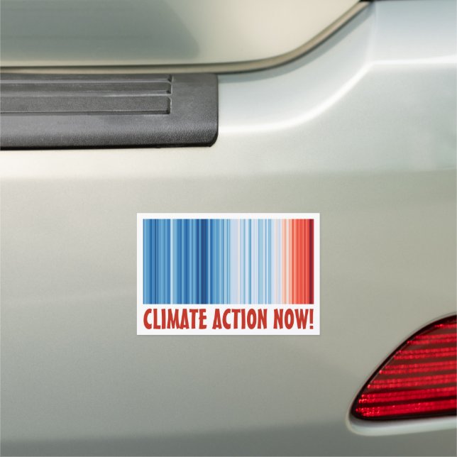 Global Warming Stripes Climate Change Seal Levels Car Magnet (In Situ)