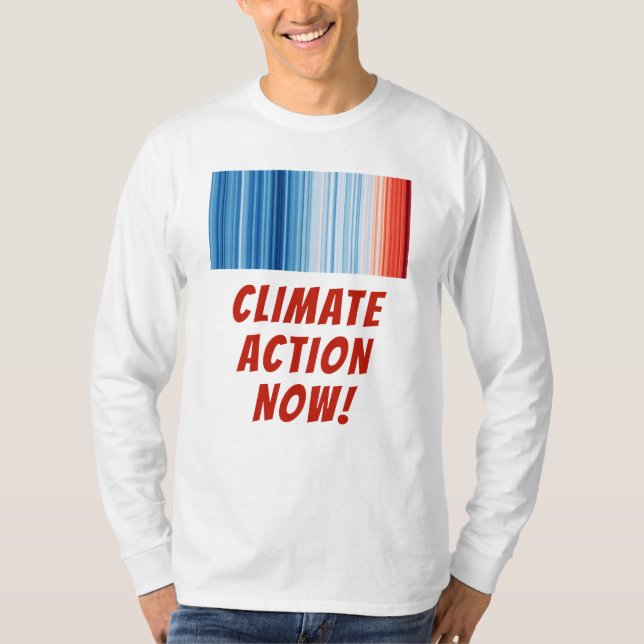 Global Warming Stripes Climate Change T-Shirt (Front)