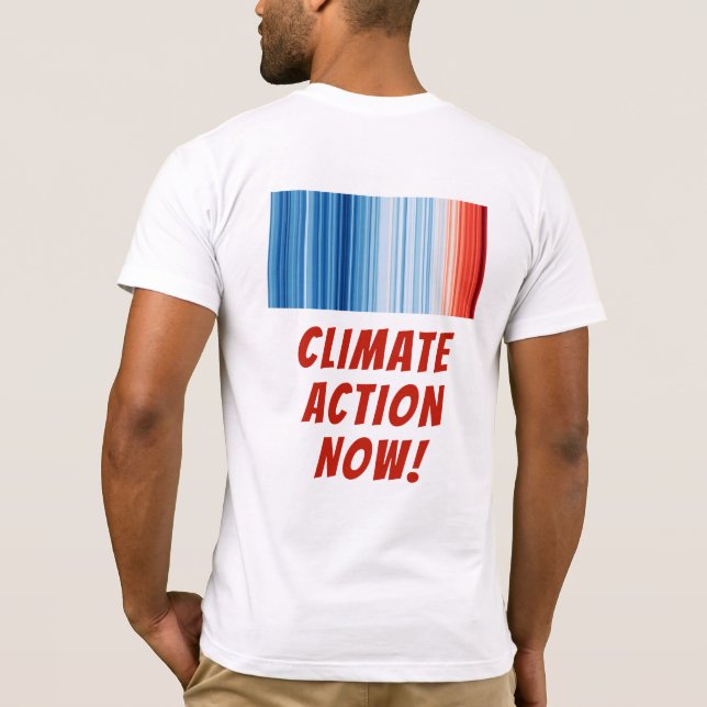 Global Warming Stripes Climate Change T-Shirt (Back)