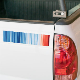 Global Warming Stripes Climate Change Temperature Bumper Sticker