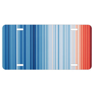 Global Warming Stripes Climate Change Temperatures License Plate