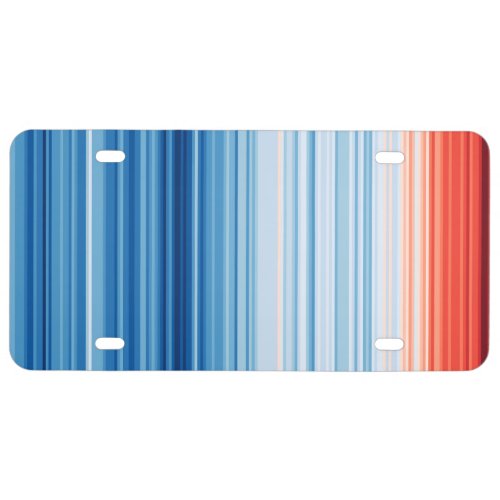 Global Warming Stripes Climate Change Temperatures License Plate
