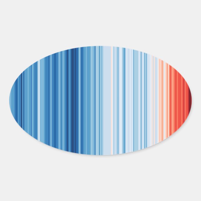 Global Warming Temperature Rise Climate Change Oval Sticker (Front)