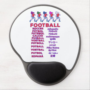 Global Women Soccer Multilingual Names Sports Fan Gel Mouse Pad