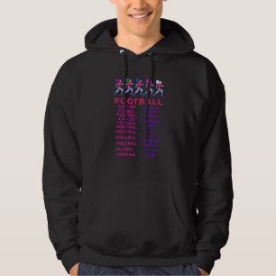 Global Women Soccer Multilingual Names Sports Fan Hoodie