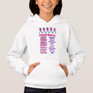 Global Women Soccer Multilingual Names Sports Fan Hoodie