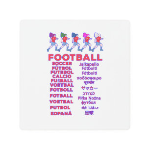 Global Women Soccer Multilingual Names Sports Fan Metal Print