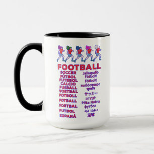 Global Women Soccer Multilingual Names Sports Fan Mug