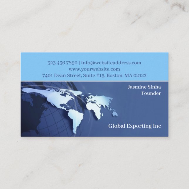Global Worldwide Business Card Template (Front)