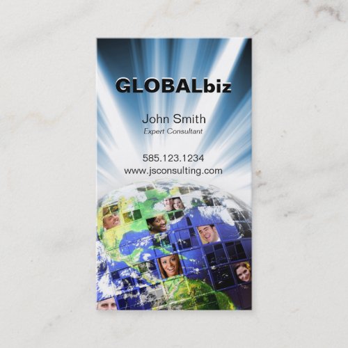 Global Worldwide Network of People Business Card Template