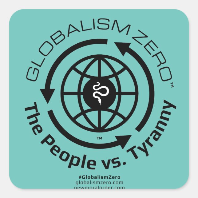 Globalism Zero™ Black Circle Logo Stickers (Front)