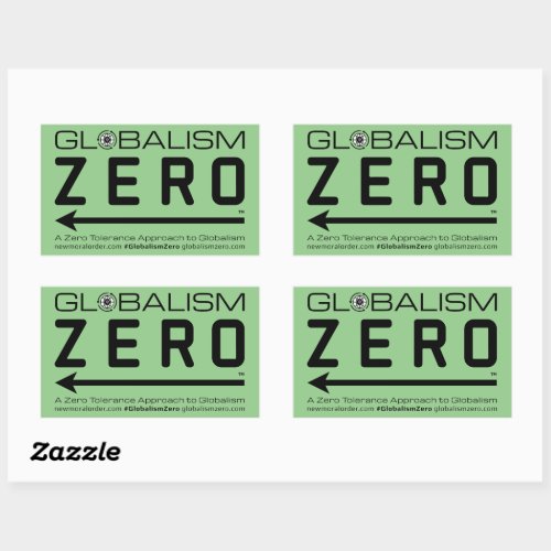 Globalism Zeroâ Black Line Logo Stickers