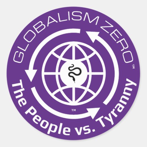 Globalism Zeroâ White Circle Logo Stickers