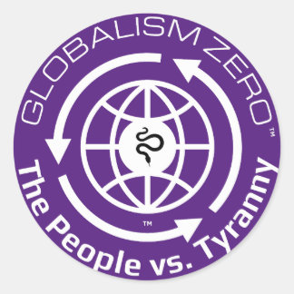 Globalism Zero™ White Circle Logo Stickers