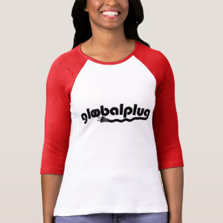 globalplug Red Baseball-T Womens Black logo design T-Shirt