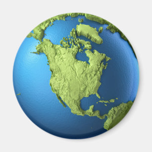 Globe 3d isolated on white.Continent North America Magnet