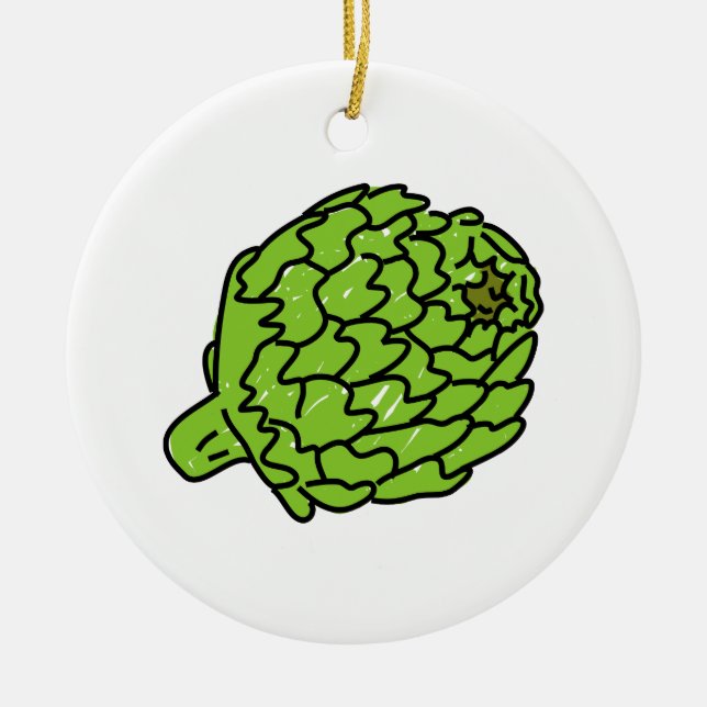 Globe Artichoke Ceramic Ornament (Front)