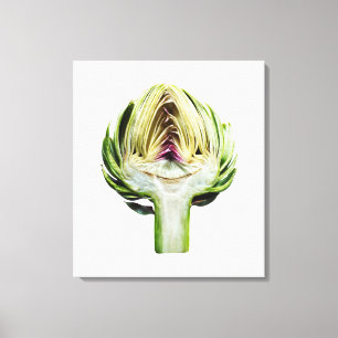 Globe artichoke half cut out canvas print