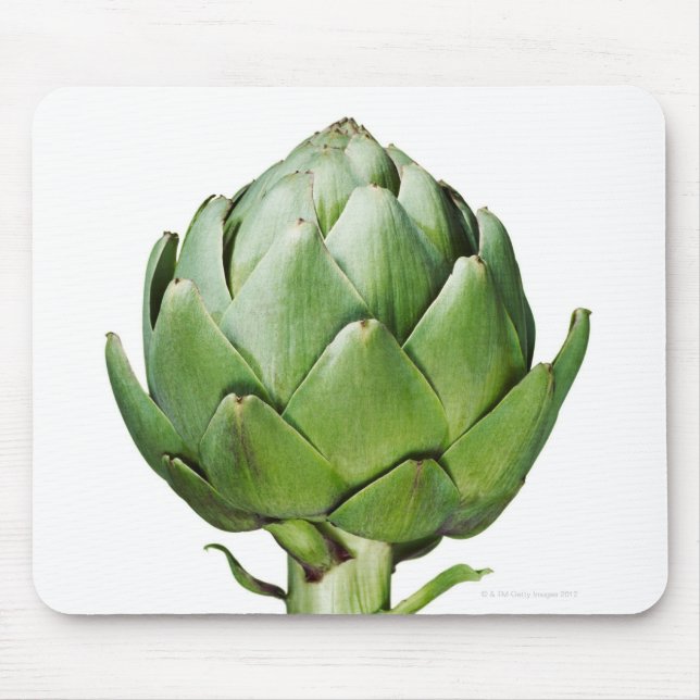 Globe Artichoke on White Background Cut Out Mouse Pad (Front)
