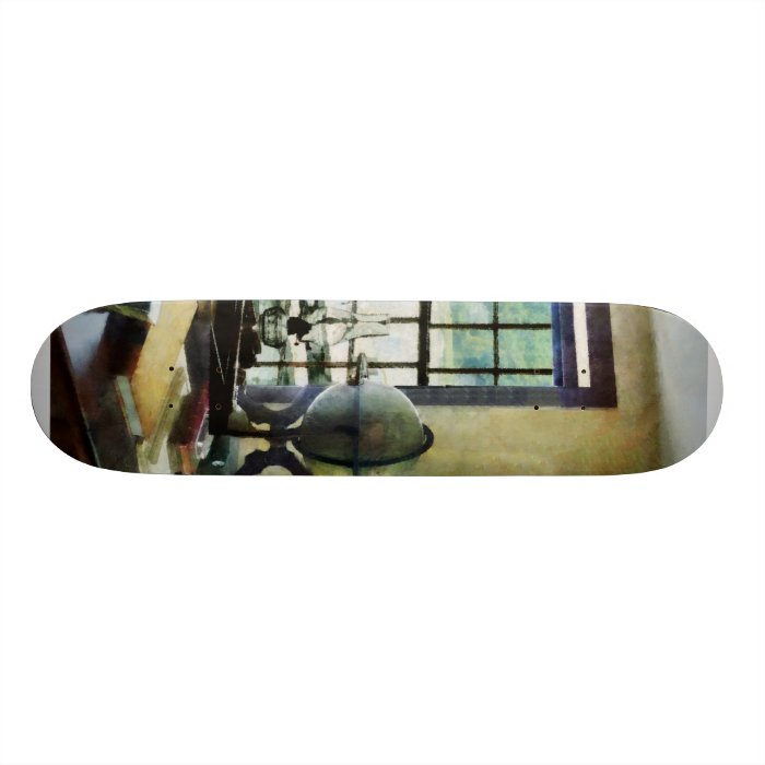 Globe, Books and Lamps Skate Deck