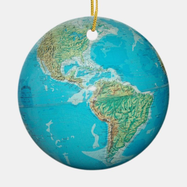 Globe Ceramic Ornament (Front)