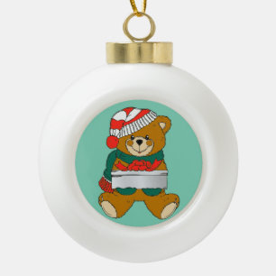 Globe Christmas Ornament Teddy Bear