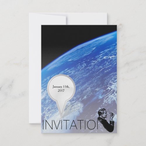 Globe Earth Gentelmen Invitation