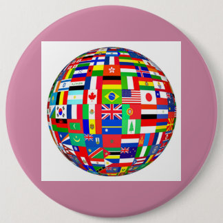 globe flags pinback button