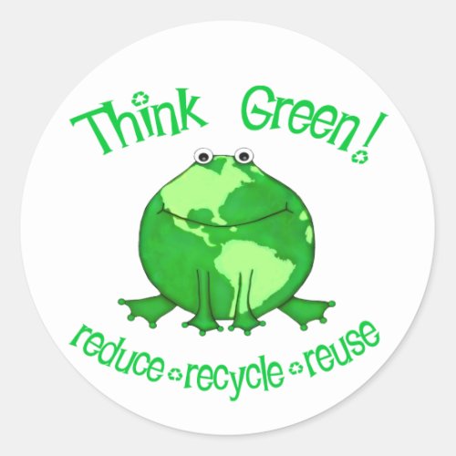 Globe Frog Environment  Recycle Sticker