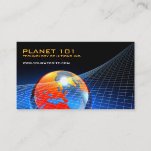 Globe Grid Business Card Template