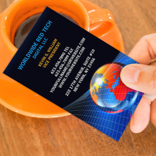 Globe Grid Business Card Template