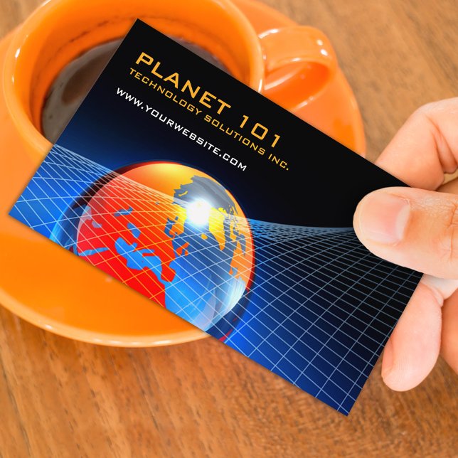 Globe Grid Business Card Template (Creator Uploaded)
