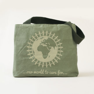Globe - Holding Hands Canvas Utility Tote Bag