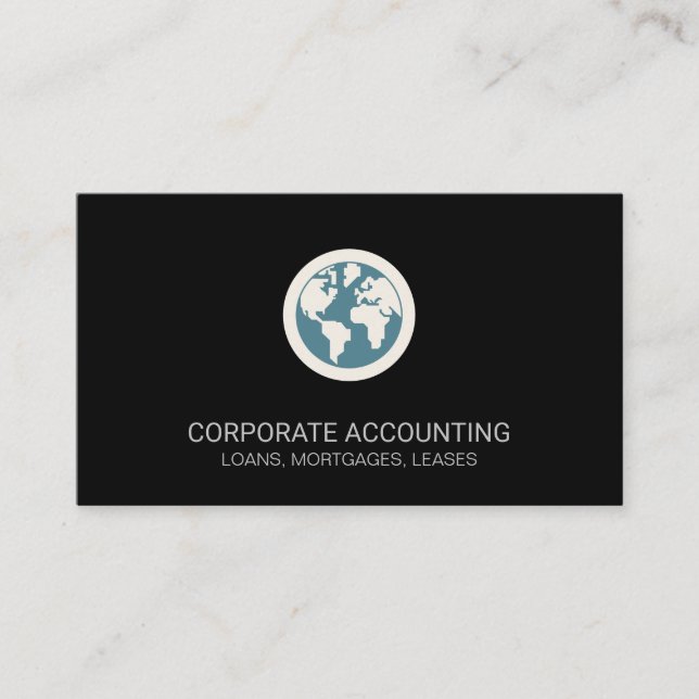 Globe Icon Business Card (Front)