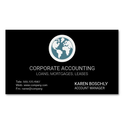 Globe Icon Business Card Magnet