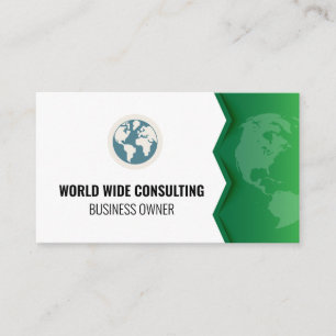 Globe Icon   Green Earth Business Card